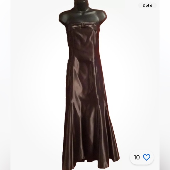 Scott Mcclintock Long Satin Strapless Dress Gown Size 14 - Picture 2 of 6